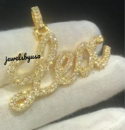 Pre-owned Nsg Men's 2.20 Ct Genuine D/vvs Moissanite Customize Name "lex" Pendant 925 Silver In White