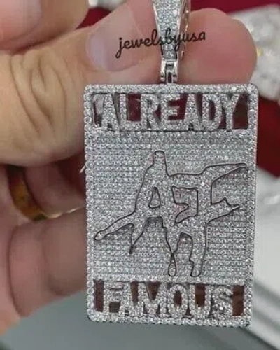 Pre-owned Nsg Men's Jewelry 3.2 Ct D/vvs Moissanite Custom Letter Dog Tag Pendant 925 Silver In White