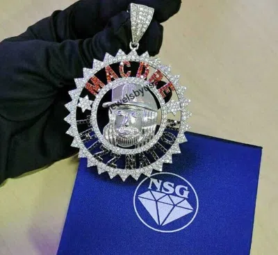Pre-owned Nsg Mens Mac Dre Thizz Nations Black And Red Simulated Pendant 925 Silver In White