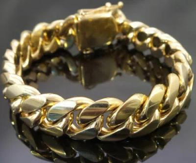Pre-owned Nsg Solid Precious Metal Men's 15mm Miami Cuban Link Chain Bracelet 925 Silver 8"