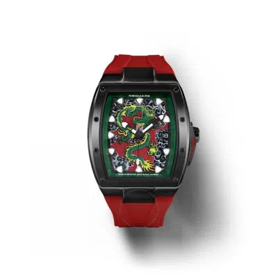 Nsquare Dragon Automatic Red Dial Men's Watch G0566-n57.2 In Black
