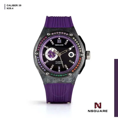 Nsquare Multicoloured Black Dial Unisex Watch G0543-n39.4 In Purple