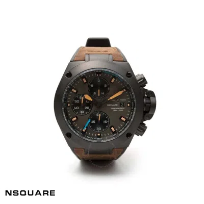 Nsquare Navigator Chronograph Quartz Grey Dial Men's Watch G0425-n03.1 In Black