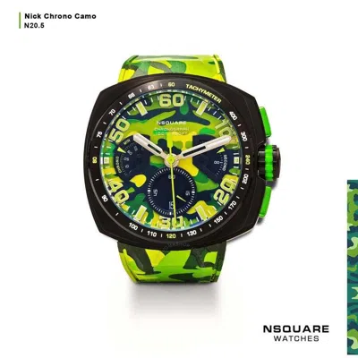 Nsquare Nick Chrono Chronograph Quartz Green Dial Men's Watch G0369-n20.5