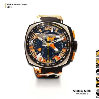Nsquare Nick Chrono Chronograph Quartz Orange Dial Men's Watch G0369-n20.4 In Multi