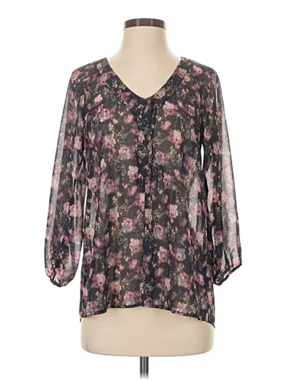 Pre-owned Nsr 3/4 Sleeve Blouse In Black