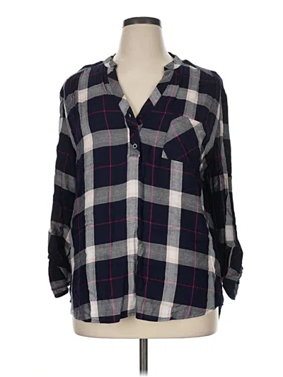 Pre-owned Nsr 3/4 Sleeve Button Down Shirt In Gray