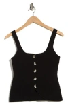 Nsr Button Front Sweater Tank In Black