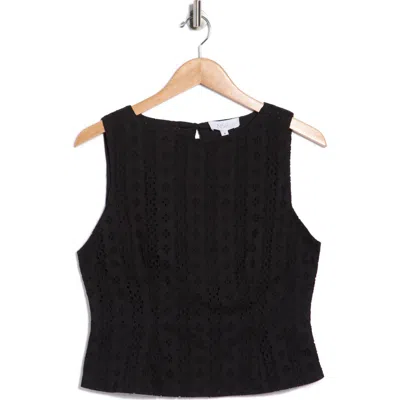 Nsr Cotton Eyelet Shell In Black