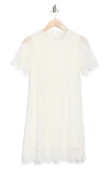 Nsr Eyelash Mini Shift Dress In White