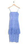 Nsr Floral Lace Tiered Midi Dress