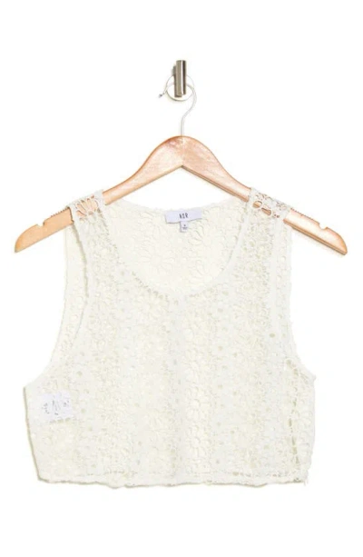 Nsr Flower Crochet Lace Crop Top In White