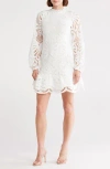 Nsr Lace Long Sleeve Dress In White