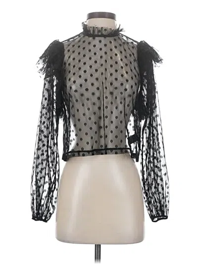 Pre-owned Nsr Long Sleeve Blouse In Black