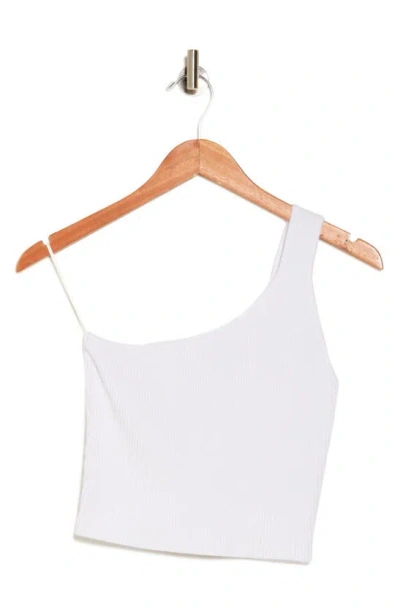Nsr One-shoulder Sweater Knit Tank In White
