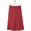 Nsr Polka Dot Slip Skirt In Burgundy