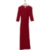 Nsr Ruched Stretch Lace Dress