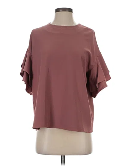 Pre-owned Nsr Short Sleeve Blouse In Burgundy