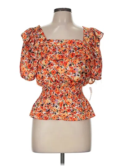 Pre-owned Nsr Short Sleeve Blouse In Orange