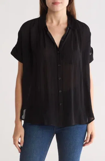 Nsr Short Sleeve Button-up Shirt In Black