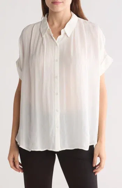 Nsr Short Sleeve Button-up Shirt In White