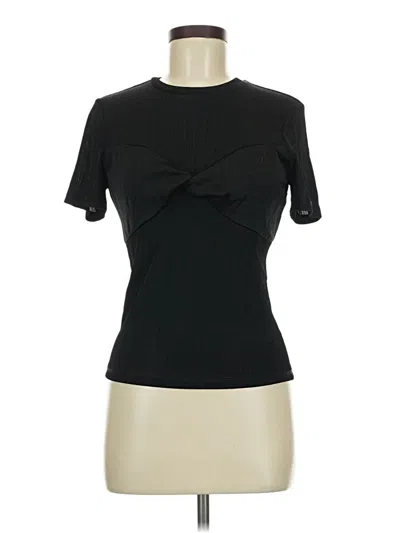 Pre-owned Nsr Short Sleeve Top Black Keyhole Neckline Tops