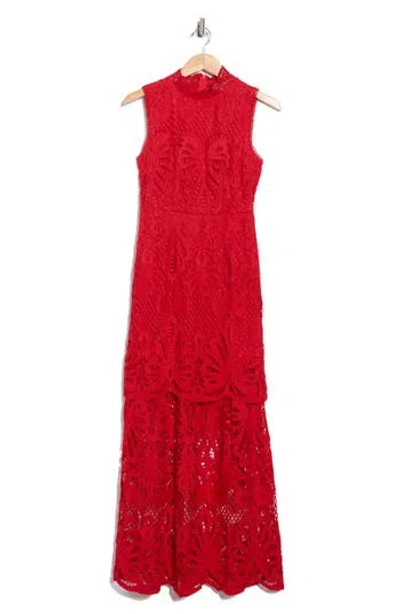 Nsr Sleeveless Guipure Lace Maxi Dress