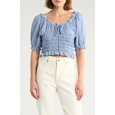 Nsr Smocked Bubble Sleeve Top