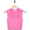 Nsr Square Neck Sleeveless Knit Top In Pink