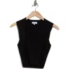 Nsr Square Neck Sleeveless Knit Top In Blk