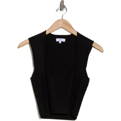 Nsr Square Neck Sleeveless Knit Top In Blk