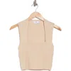 Nsr Square Neck Sleeveless Knit Top In Sand