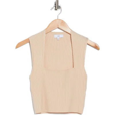 Nsr Square Neck Sleeveless Knit Top In Sand