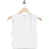 Nsr Square Neck Sleeveless Knit Top In White