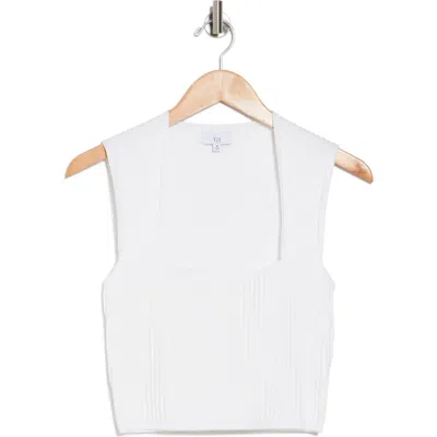 Nsr Square Neck Sleeveless Knit Top In White