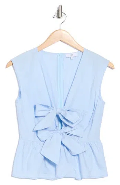 Nsr Tie Front Poplin Peplum Top