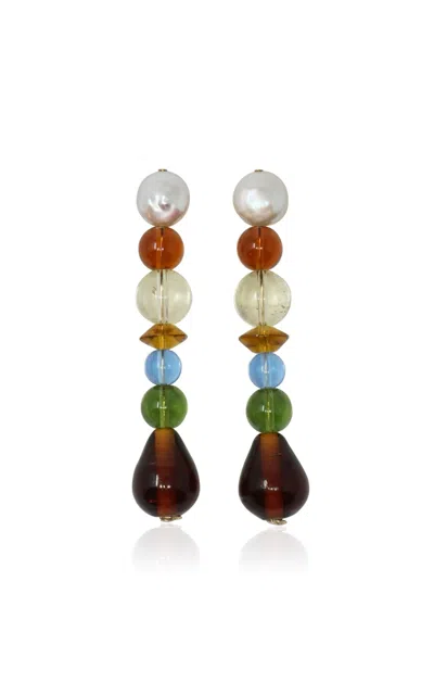 Nst Studio Glass Rainbow Drop Earrings In Multi