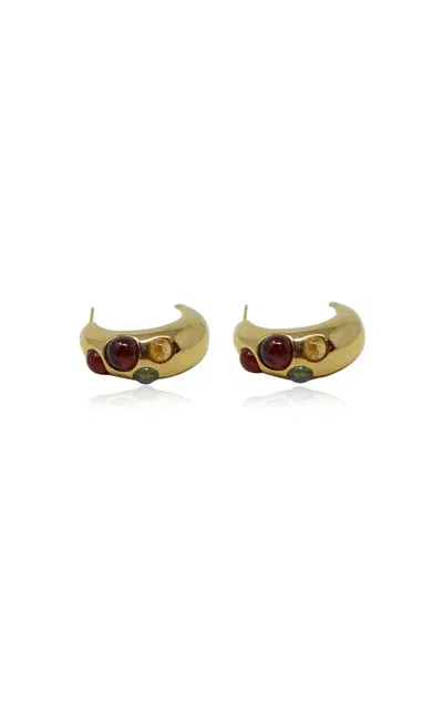 Nst Studio Heirloom Gems 18k Gold Hoop Earrings