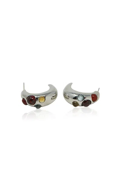 Nst Studio Heirloom Gems Sterling Silver Hoop Earrings In Metallic