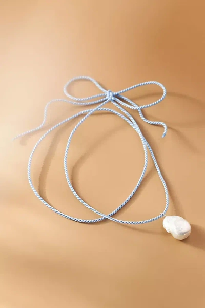 Nst Studio Tie Pearl Pendant Necklace In Blue