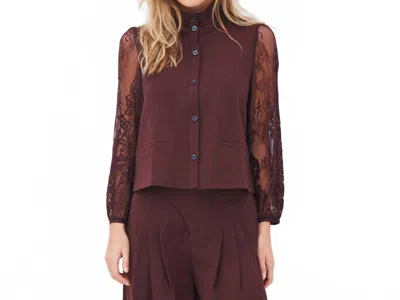 Nu Denmark Ariel Shirt Jacket In Grape In Brown