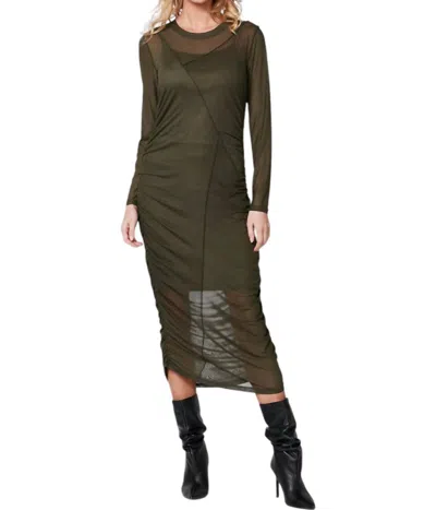 Nu Denmark Mesh Dress In Dark Bottle Green