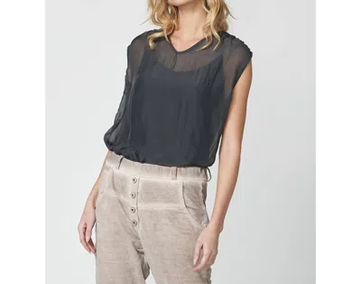 Nu Denmark Regina Top In Dark Grey In Black