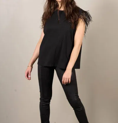 Nu Denmark Vigga Feather Tee In Black