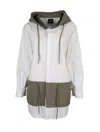 Nu Denmark Women's Shirt Jacket In White With Army Green In White