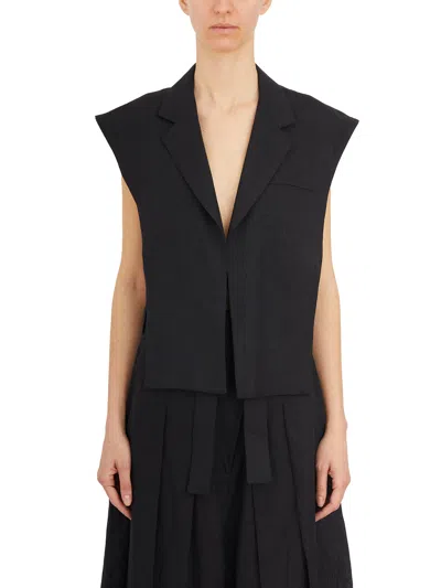 Nu Gilet In Lino Taglio Giacca In Black