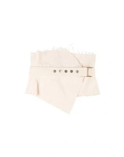 Nu London Woman Belt Ivory Size 0 Cotton, Polyester In White
