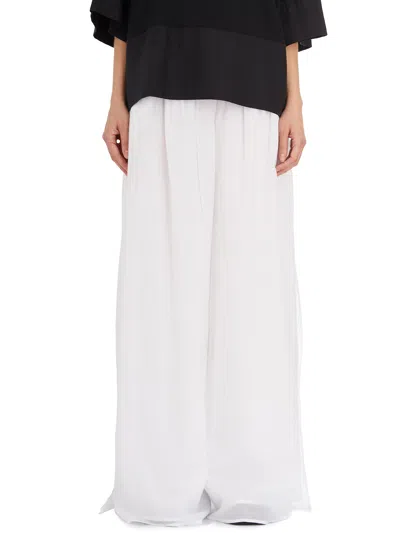 Nu Pantaloni Vita Alta In Cotone In White