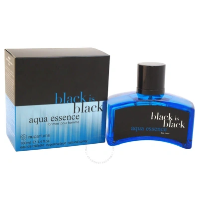 Nu Parfums Men's Black Is Black Aqua Essence Edt Spray 3.4 oz Fragrances 875990000992 In White