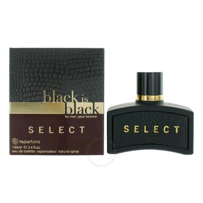 Nu Parfums Men's Black Is Black Select Edt 3.4 oz Fragrances 875990001043 In White